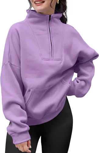 Miniatura 2 de Trendy Queen Sudaderas con media cremallera, sudaderas con capucha de gran tamaño, suéteres de otoño 2024 Y2K ropa de invierno