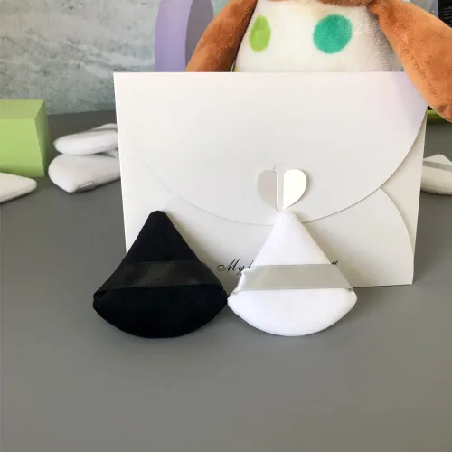 Miniatura 6 de 6 esponjas de maquillaje en polvo cosmético para base de algodón, almohadillas de maquillaje triangulares suaves, esponjas de maquillaje negras