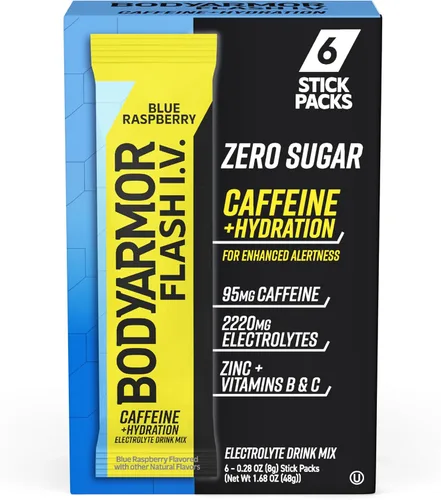 Miniatura 9 de BODYARMOR Flash IV - Paquetes de electrolitos, fresa y kiwi, mezcla de bebida sin azúcar, paquetes de una sola porción, agua de coco en polvo