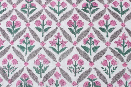 Miniatura 7 de Ridhi Mantel redondo con estampado de bloque a mano, 100% algodón, reutilizable, rosa y blanco, de 110 pulgadas, mantel decorativo para uso diario