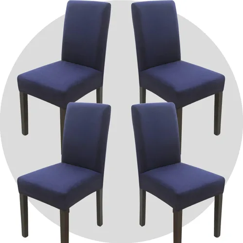 Miniatura 39 de Juego de 6 fundas elásticas para sillas de comedor, color blanco hueso, elásticas, lavables, extraíbles para cocina, hotel, restaurante Blanco roto