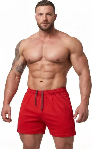 Miniatura 8 de Muscle Alive Pantalones cortos de correr para hombre con bolsillos, ropa atlética, algodón de rizo francés con 3 o 5 pulgadas
