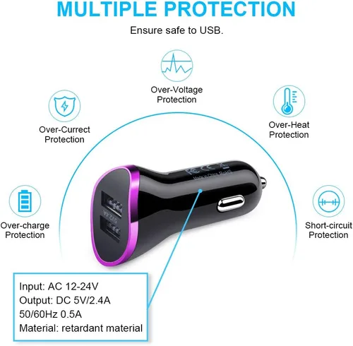 Miniatura 5 de Adaptador de cargador de coche, enchufe de pared con cable de carga tipo C para LG Stylo 6/5/4 G8 G7 G6 V60 V50 V40 V35 ThinQ, Samsung Galaxy S25