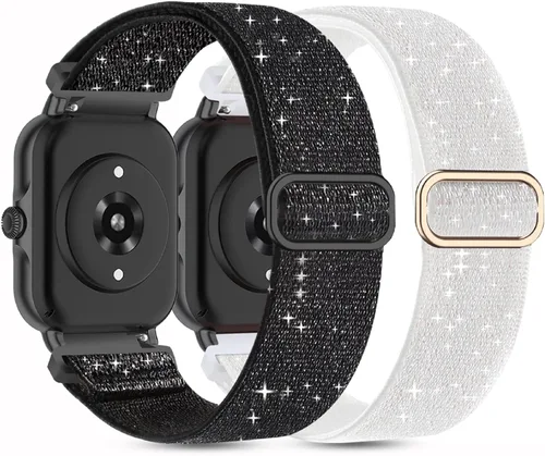 Miniatura 9 de Paquete de 2 correas elásticas de nailon compatibles con Amazfit Active 2/Active 3 Premium/Active, correas deportivas de repuesto suaves de 0.787