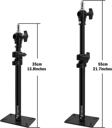 Miniatura 2 de Thinvik Soporte para cámara de estudio de fotografía, montaje de techo de pared con brazo para video monolight, reflector, montaje horizontal