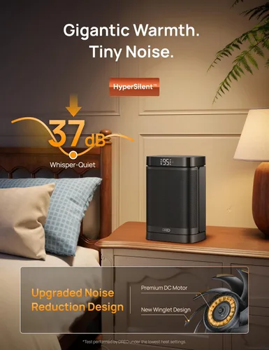 Miniatura 4 de DREO Calentador de espacio, calentadores eléctricos portátiles de 1500 W para uso en interiores, calentador de cerámica PTC para oficina con control