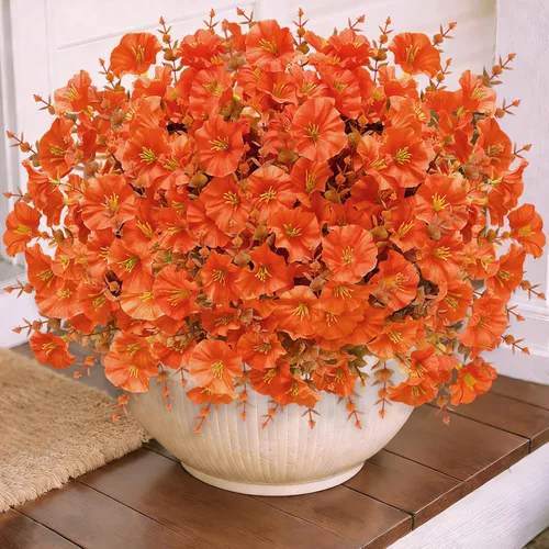 Miniatura 11 de TURNMEON 12 paquetes de flores artificiales de lirio de cala (240 cabezas), plantas falsas para exteriores, plantas falsas resistentes a los rayos