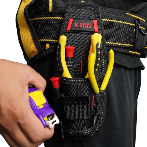 Miniatura 2 de KUNN Soporte de herramientas de construcción Pequeña bolsa de herramientas de electricista para cinturón de herramientas Rojo-2 paquetes