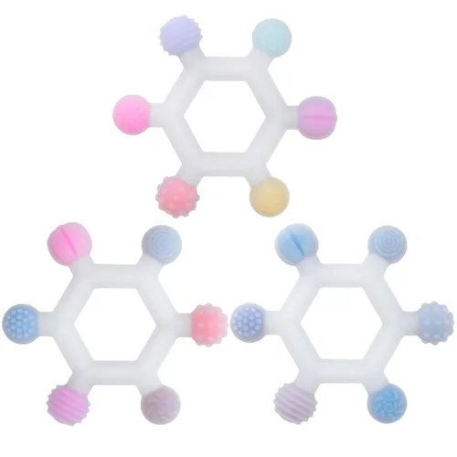 Miniatura 8 de Meartchy Paquete de 3 juguetes de dentición para bebés, juguetes de silicona sin BPA, alivio de la dentición, juguete masticable para bebés de 6 a