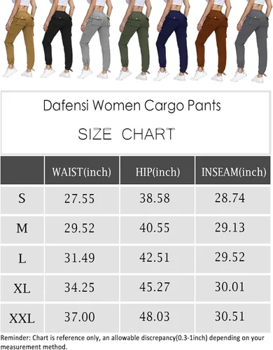 Miniatura 6 de Women Cargo Pants High Waisted Casual Hiking Joggers Pants Adjustable Waist Cargos with 6 Pockets