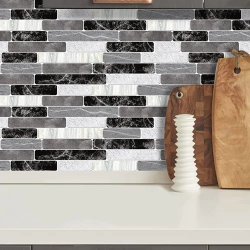 Miniatura 8 de WENMER Papel tapiz para salpicaduras de cocina, papel de pared impermeable para baño, papel tapiz autoadhesivo extraíble para salpicaduras