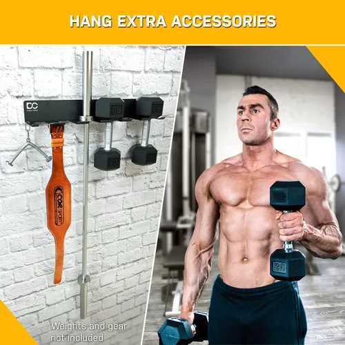 Miniatura 4 de Double Circle Organizador de gimnasio, organizador de pared multiusos para equipo de entrenamiento para el hogar y almacenamiento de gimnasio