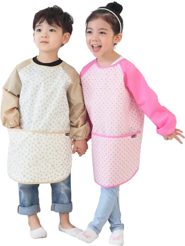 Miniatura 4 de Plie Kids Waterproof Art Smock – Long Sleeve Apron for Painting, Baking, Sensory Play (Ages 1–10)
