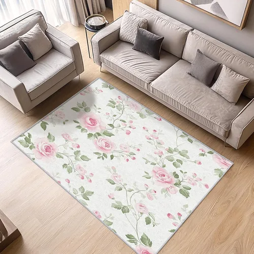 Miniatura 12 de Alfombra retro floral de 2 x 3 pulgadas, lavable de los años 60 y 70, alfombras hippie para entrada, dormitorio, cocina, alfombra de área de flores
