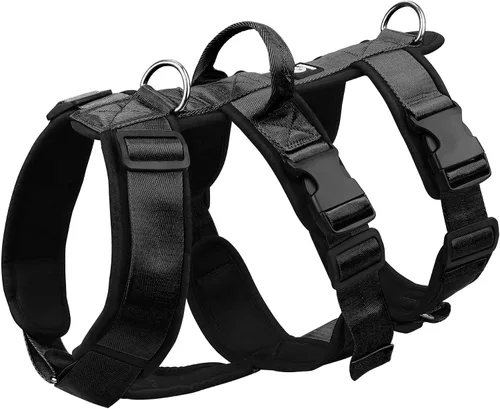 Miniatura 10 de Arnés grande para perro, sin tirones, a prueba de escapes, con asa, 4 hebillas, 2 anillos, acolchado suave, antideslizante, ajustable, arnés
