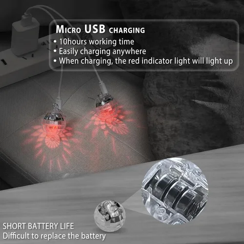 Miniatura 3 de RAHAN Aretes LED de bola de discoteca de 16 colores de luz, luz recargable, aretes iluminados para mujer, fiesta de baile, accesorios de disfraces