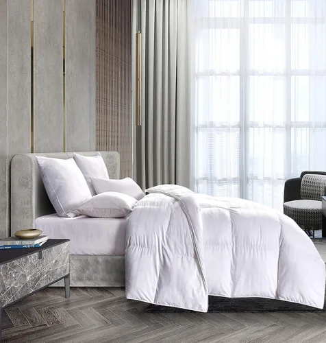 Miniatura 4 de Blue Ridge Home Fashions Lujoso edredón alternativo de plumón de 600 hilos, relleno de poliéster hipoalergénico, tamaño King, color blanco