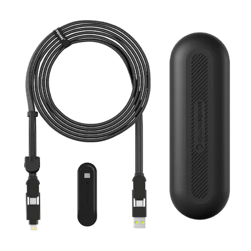 Miniatura 8 de Rolling Square inCharge XL - Cable de carga múltiple 6 en 1, cable USB portátil y USB-C con potencia de carga ultrarrápida de 100 W, 10 pies/9.8 ft