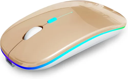 Miniatura 22 de AIKOKOK Ratón Inalámbrico Bluetooth Recargable para Laptop con LED Portátil (BT5.2 y USB 2.4G) Conexión de Modo Dual Ratón Silencioso Delgado