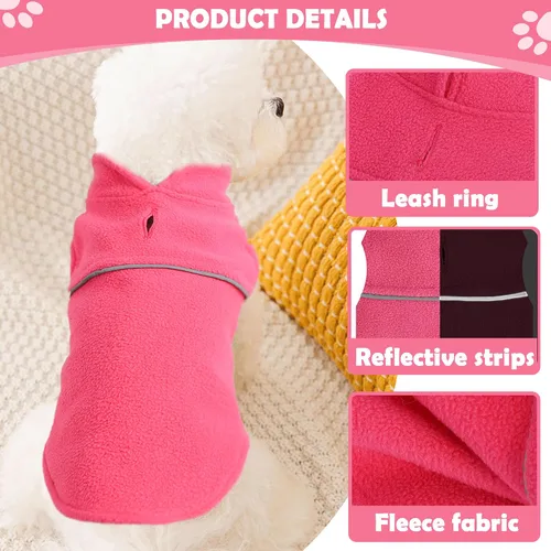Miniatura 3 de Suéteres para perros pequeños hembra, chaleco de forro polar para perro con agujero para correa, suéter pullover cálido, chaqueta para cachorro