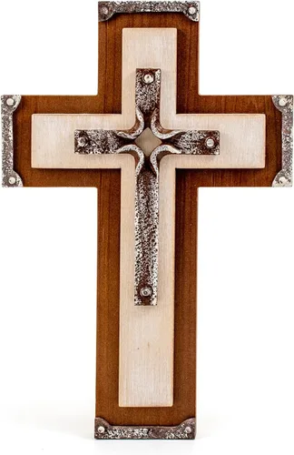 Miniatura 8 de OKSQW Cruz de pared de madera cristiana espiritual Cruz religiosa Regalos con gancho para colgar en la pared o mesa con bendita para la iglesia