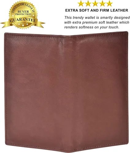 Miniatura 3 de Funda para chequera Leatherboss con protección RFID, Marrón oscuro, Cartera Rfid