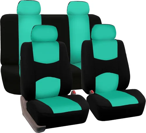 Miniatura 35 de FH Group - Juego de fundas de asientos para automóvil, de tela beige, para SUV, sedán y camioneta, para asientos de respaldo bajo con reposacabezas