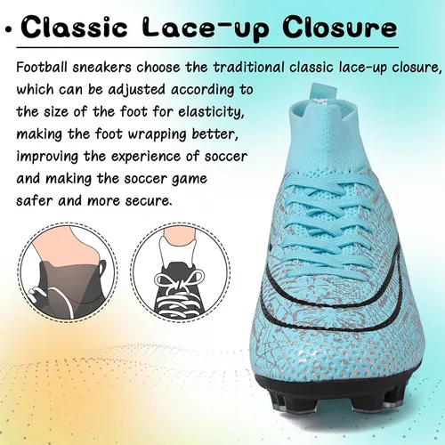 Miniatura 5 de Tacos de fútbol para niños y niñas, zapatos de fútbol para césped AGFG