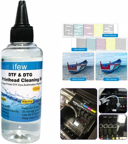 Miniatura 8 de Limpiador de cabezal de impresora de limpieza DTF removedor de líquido Eliminar tinta obstruida Lavadora de lavado de inyección de tinta Cabezal