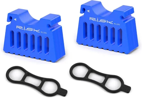 Soporte de reparación invertido para bicicleta, soporte de manillar portátil para mantenimiento de bicicletas, base antideslizante y correas de Azul