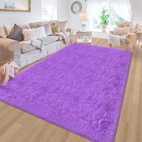 Miniatura 10 de Alfombras verdes para dormitorio de niños: alfombra de pasillo lavable de 2x6, alfombras pequeñas antideslizantes, esponjosas, suaves, peludas