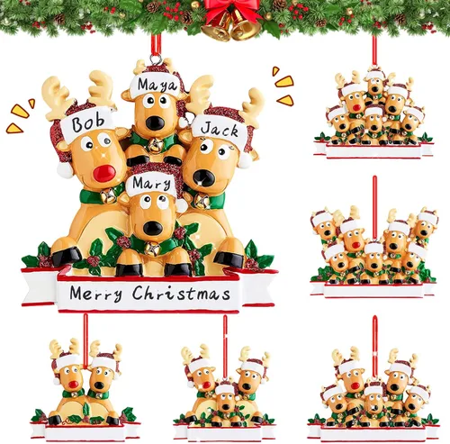 Miniatura 9 de Adornos de Navidad de renos personalizados 2025, adornos de ciervo y alce navideños DIY para árbol de Navidad, adornos colgantes personalizados