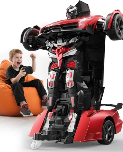 Miniatura 10 de V992 Auto a control remoto que se transforma, auto robot que se transforma, RC, escala 1:14, juguete de auto robot 2-en-1 con sonido y luz