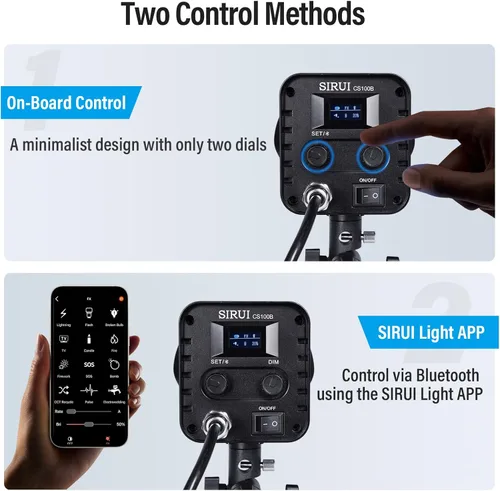 Miniatura 5 de SIRUI CS100B 100W bicolor LED luz de video, 2700K-6500K luz diurna iluminación continua, CRI 96, TLCI 98 3600Lux/m, montaje Bowens, control APP 12