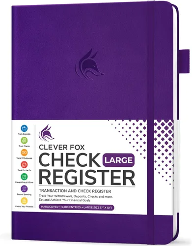 Miniatura 14 de Clever Fox Libro de registro de cheques – Registro de transacciones de lujo, libro de contabilidad contable, registro de cheques y libro de registro