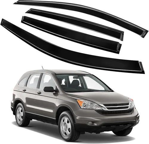 Miniatura 25 de 4 piezas de protectores de lluvia para ventanas y deflectores de viento para Honda Civic de 4 puertas sedán, 1996-2000, para montaje exterior