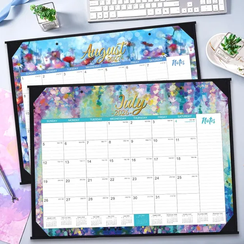 Miniatura 2 de Calendario de escritorio 2026-2027, calendario de escritorio grande 2026-2027, julio 2026 a diciembre 2027, 22 x 17 pulgadas, calendario grande