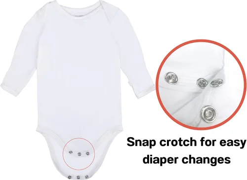 Miniatura 4 de GUISBY Body unisex de rayón de bambú a presión para bebé, manga larga con puños y mitones