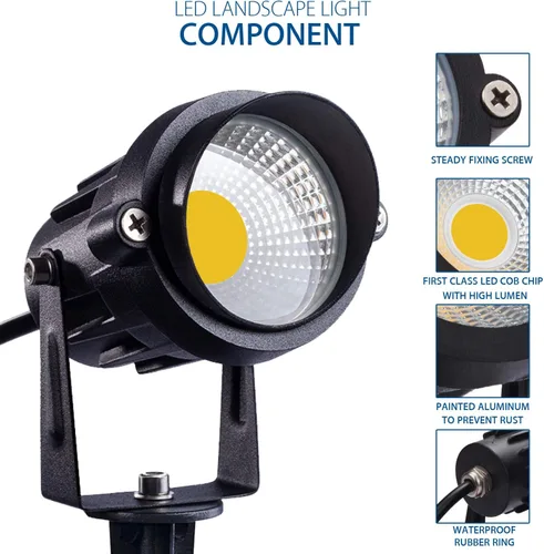 Miniatura 5 de SUNVIE Luces LED de paisaje de 12 W de bajo voltaje, luces de camino de jardín, luz blanca súper cálida de 12 V, impermeables, para exteriores