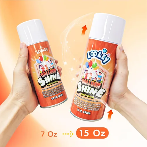 Miniatura 5 de LOOLEY Spray de brillo para globos, 15 onzas líquidas de larga duración, aerosol de globo de alto brillo, fórmula impermeable y brillo instantáneo