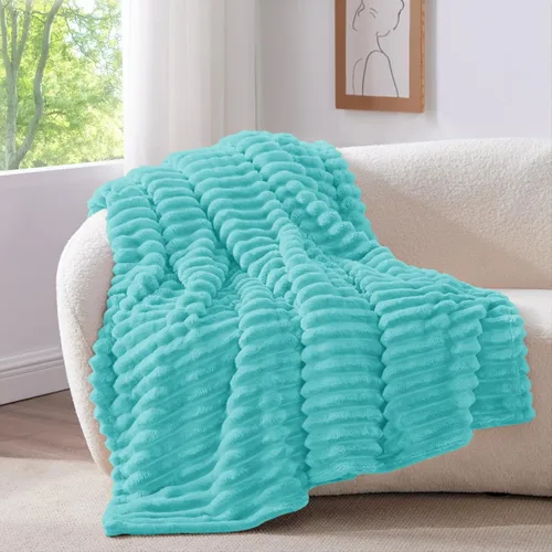 Miniatura 2 de BEDELITE Manta de forro polar para sofá, 10.58 oz/m², suave y cálida, manta acuática esponjosa, manta decorativa y de regalo para mujeres, hombres