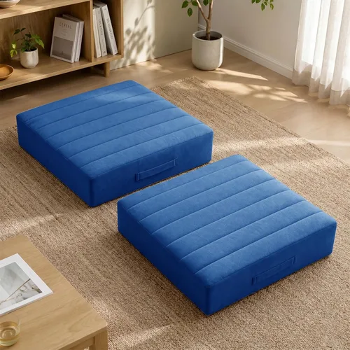 Miniatura 2 de JKMAX 2 Piezas Almohadas de Espuma de Alta Densidad para Piso - Almohadas Grandes Mejoradas para Asientos de Adultos - Cojín de Piso para Exteriores