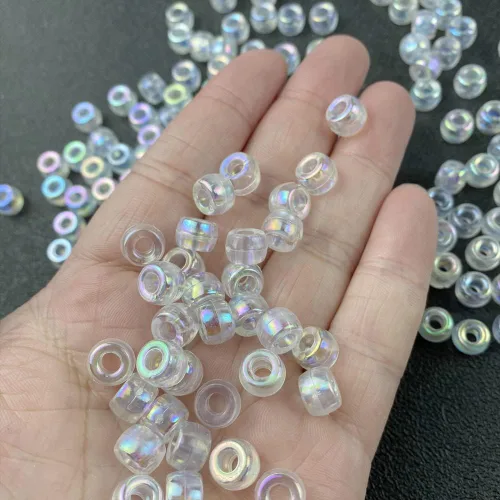 Miniatura 3 de 300 Piezas Cuentas de Pony Colores AB Cuentas Espaciadoras Acrílicas para Manualidades DIY Trenzas Pulsera Fabricación de Joyas