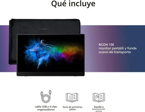 Miniatura 6 de RICOH 150 Monitor Portátil de 15.6" Vivid OLED 350nit Ligero con Pantalla Táctil y Altavoces Duales - para Laptop, Computadora de Escritorio, Mac, PC