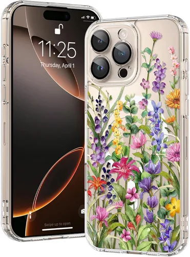 Miniatura 45 de OOK Magnetic for iPhone 17 Case Clear Pretty Flower Girls Women [Not Yellowing][Screen Protector] [ MagSafe Compatible] with Full Camera Lens