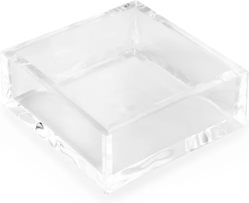 Miniatura 3 de Huang Acrylic Servilletero de papel cuadrado transparente Para cócteles, hosting, picnic, bodas, fiestas Construcción acrílica de alta calidad
