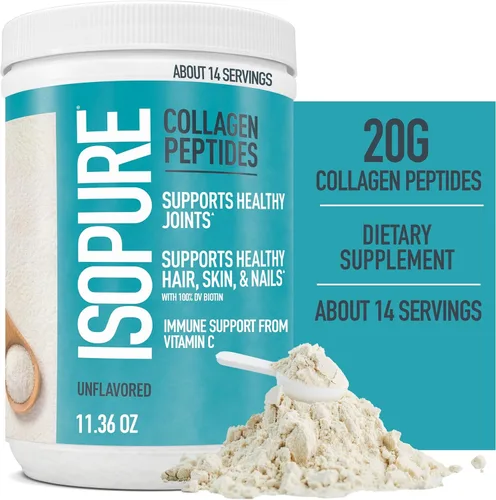 Miniatura 2 de Paquete de proteína de guisante vegana orgánica sin sabor Isopure en polvo, sin lácteos con aminoácidos, 20 porciones + polvo de péptidos