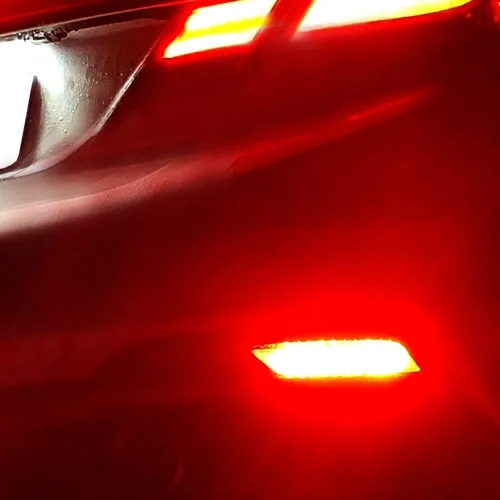 Miniatura 8 de iJDMTOY Lentes ahumadas 60-SMD LED Reflector de parachoques compatibles con Honda Civic Sedan 2013-2015, funciona como faros antiniebla traseros