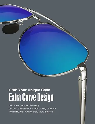 Miniatura 4 de Lentes para aviador Luenx polarizados para hombres y mujeres con armazón de metal grande protección UV 400