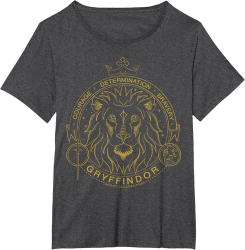 Miniatura 5 de Harry Potter Camiseta Gryffindor Line Art Lion Symbol, Negro
